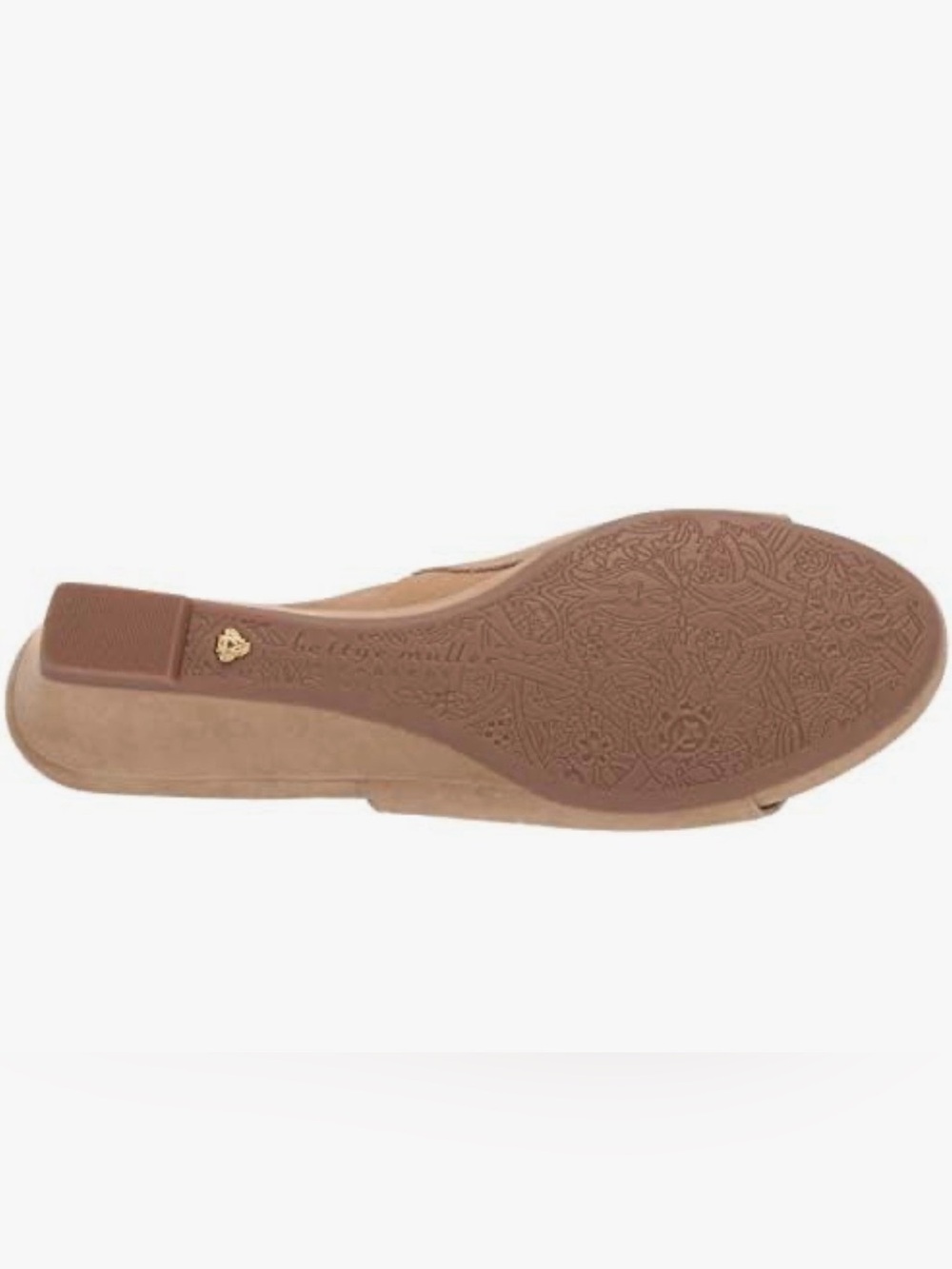 Bettye Muller Concept Seema Tan Suede Low Wedge Slide Sandals 7.5 NWOB - Picture 10 of 16